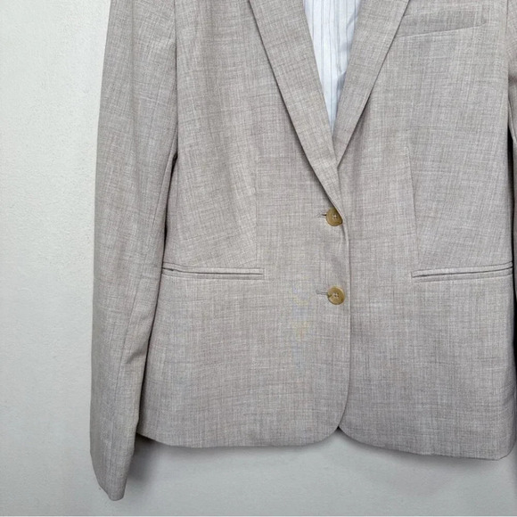 Banana Republic Womens 6 Khaki Stretch Flax Career Blazer - Picture 9 of 16
